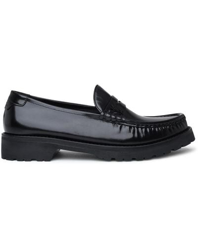 Saint Laurent Shiny Leather Loafer - Black