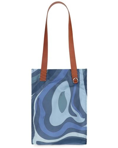 Emilio Pucci Printed Tote Bag - Blue