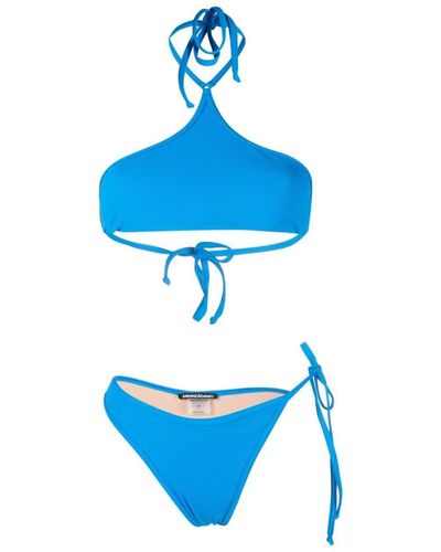 ANDREADAMO Halter Neck Bikini Clothing - Blue