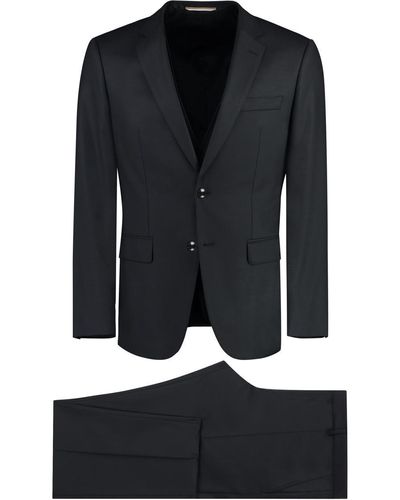 BOSS Stretch Wool Three-Pieces Suit - Black