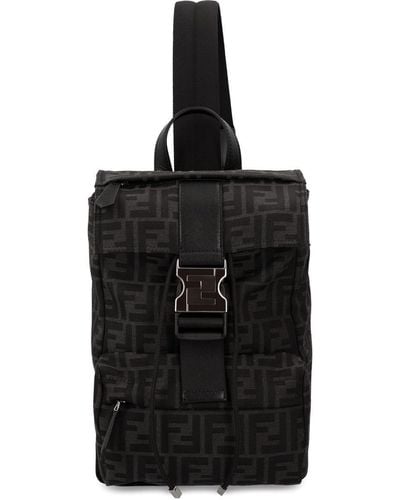 Fendi Ness Fabric Backpack - Black