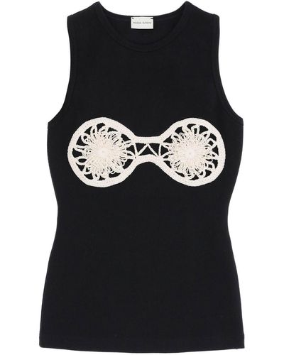 Magda Butrym Sleeveless Top With Crochet Details - Black