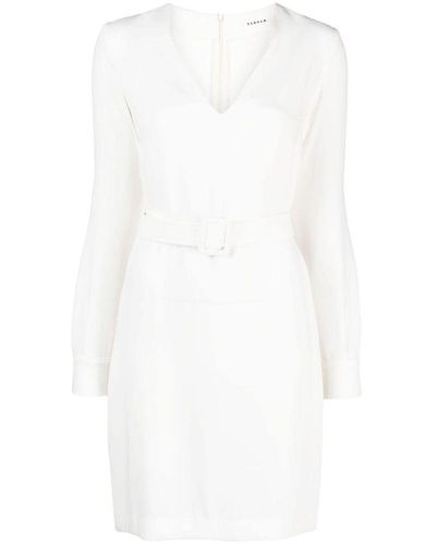 P.A.R.O.S.H. Belted V-neck Minidress - White