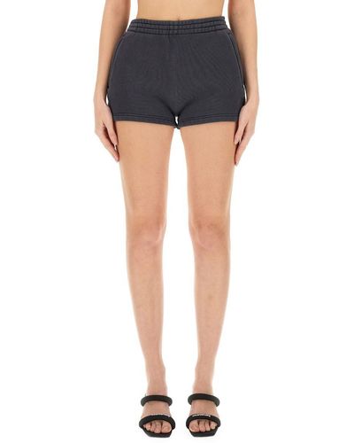 T By Alexander Wang Shorts With Logo - Blue