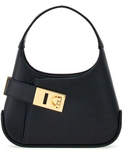 Ferragamo Arch Mini Learher Shoulder Bag - Black