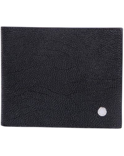 Orciani Pebbled Leather Bifold Wallet - Blue