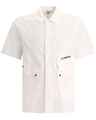 C.P. Company Poplin Shirt With Pockets - White