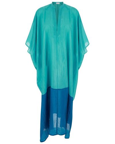 THE ROSE IBIZA And Light Bicolor Tunic With Cap Sleeves - Blue
