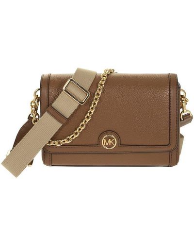Michael Kors Freya - Small Convertible Shoulder Bag In Grained Leather - Brown