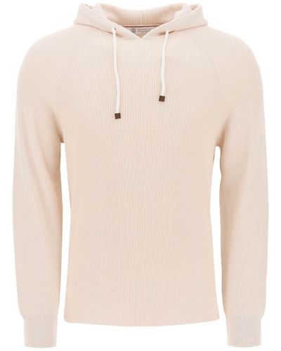 Brunello Cucinelli Knitted Hoodie - Natural