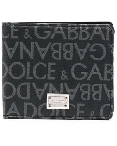 Dolce & Gabbana Logo Jacquard Bi-fold Wallet - Gray
