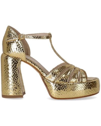 Elena Iachi Indiana Gold Heeled Sandal - Metallic