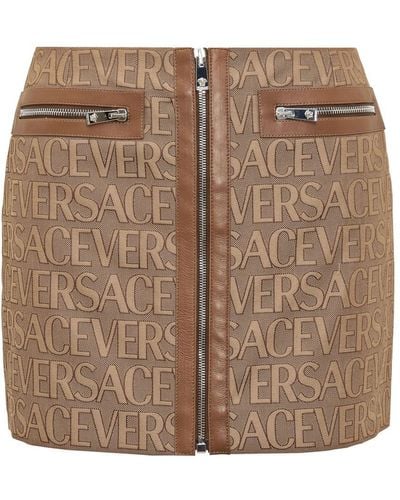 Versace Allover Miniskirt - Brown