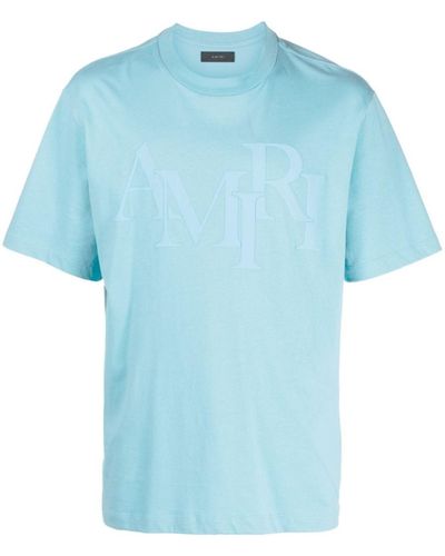 Amiri Logo-appliquéd Cotton T-shirt - Blue