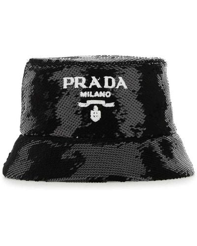 Prada Sequin Bucket Hat - Black