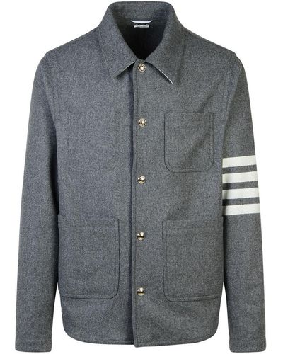 Thom Browne '4 Bar' Wool Blend Jacket - Gray