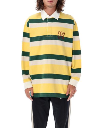 Palm Angels Pa Monogram Rugby Polo - Yellow