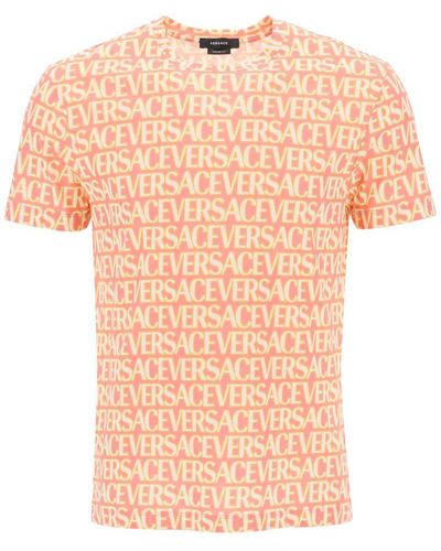 Versace Allover T Shirt - Pink