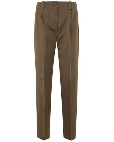 Golden Goose Journey W`S Pant Tapered High Waisted Blend Virgin Wool Twill - Green