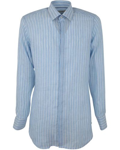 Tintoria Mattei 954 Linen Shirt - Blue