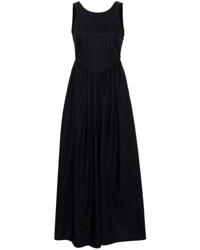Emporio Armani Sleeveless Cotton Midi Dress - Black
