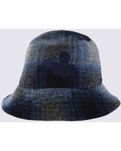 Isabel Marant Navy Wool Blend Haley Bucket Hat - Blue