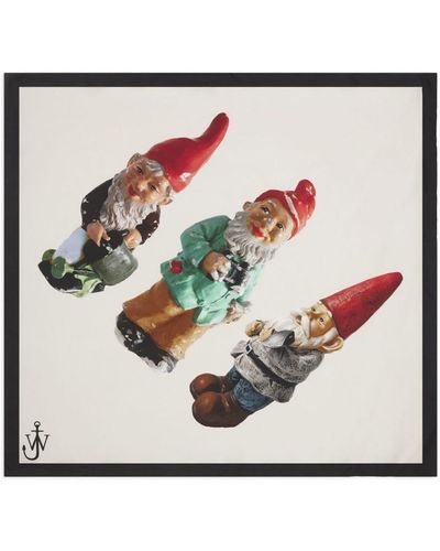 JW Anderson Gnome-motif Silk Scarf - Multicolor