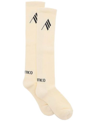 The Attico Logo Short Sports Socks - White