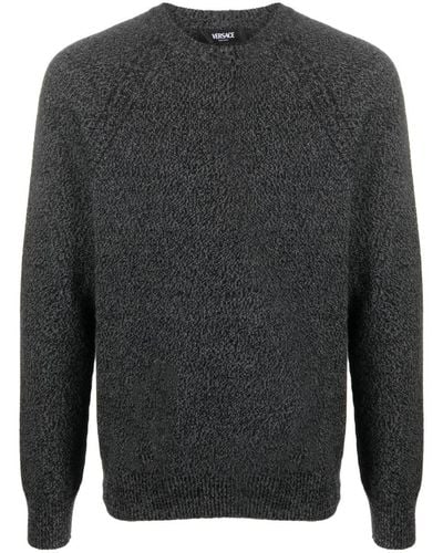 Versace Greca-trim Cashmere Sweater - Grey