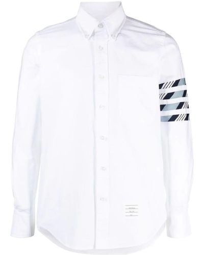 Thom Browne 4-bar Stripe Cotton Shirt - White