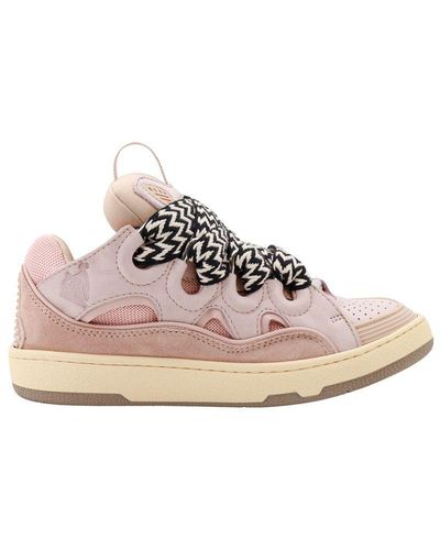 Lanvin Curb Leather Trainers - Pink