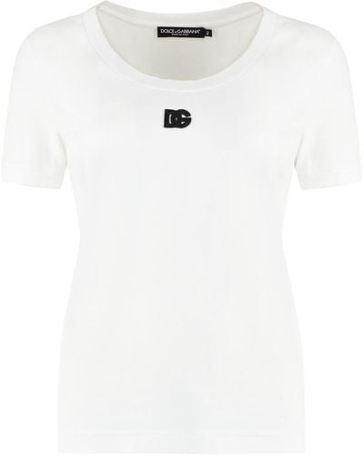 Dolce & Gabbana Jersey T-Shirt With Dg Logo - White