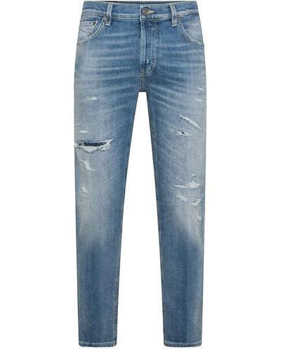 Dondup Brighton Carrot Fit Cotton Jeans - Blue