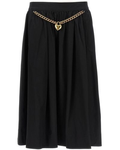 Moschino Pleated Midi Skirt Skirts - Black