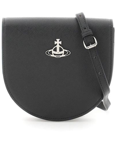 Vivienne Westwood Saffiano Leather Crossbody Bag - Black