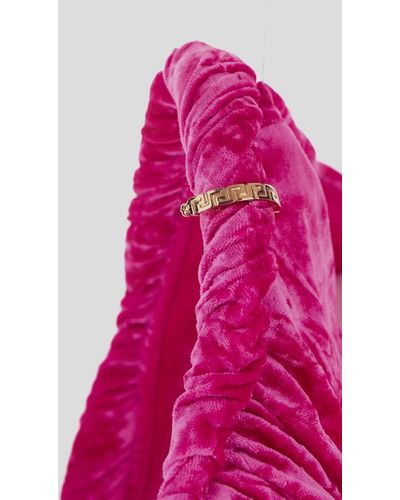 Versace Rolled Velvet Mini Dress - Pink
