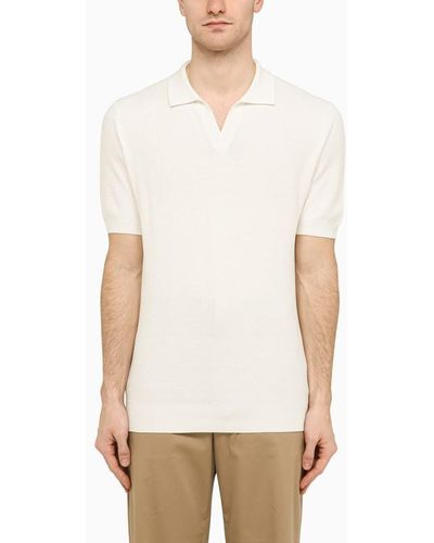 Tagliatore Silk And Cotton Polo Shirt - White