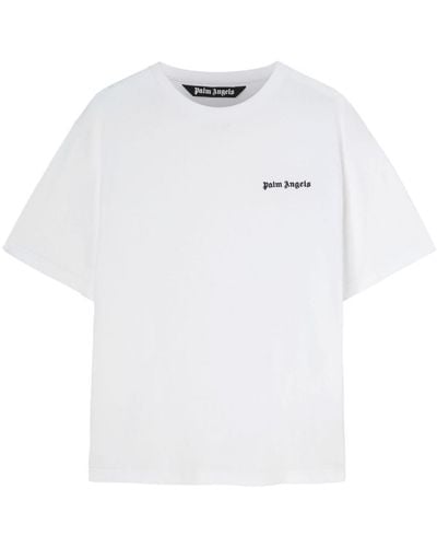 Palm Angels Logo-tape Cotton T-shirt - White