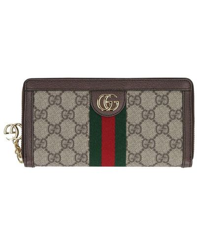 Gucci Ophidia GG Supreme Fabric Wallet - Grey