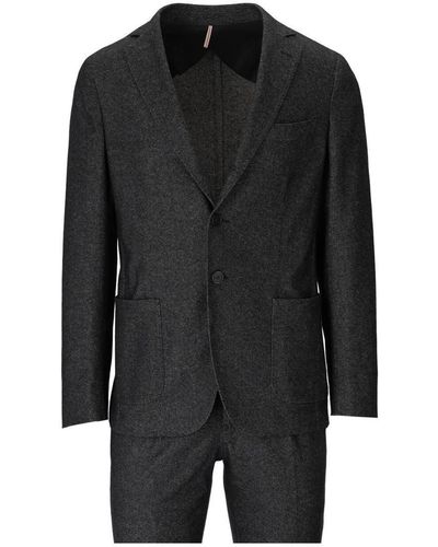 Santaniello Grey Denim Effect Suit - Black