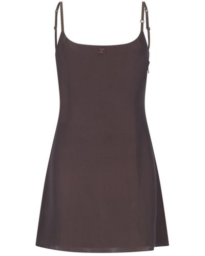 Courreges Mini Dress "slip" - Brown