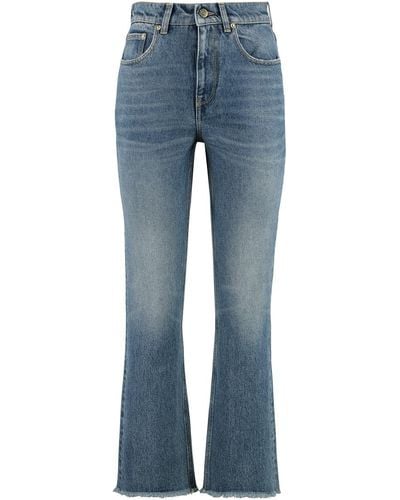 Golden Goose Embroidered Patch Cropped Jeans - Blue