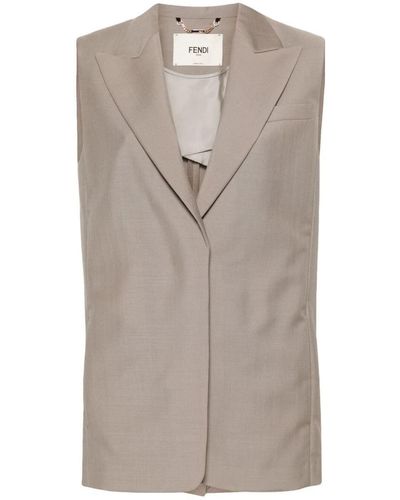 Fendi Mohair Tailored Vest - Grey