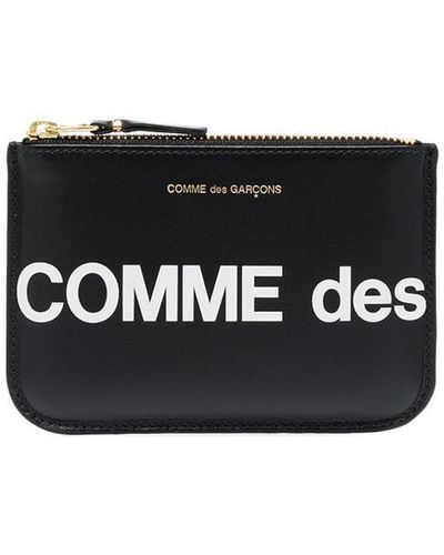 Comme des Garçons Clutch Bag With Logo Print - Black