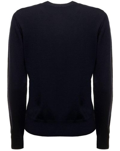 A.P.C. 'marine' Blue Cardigan With Mother-of-pearl Buttons In Wool Woman