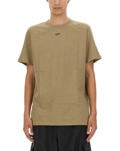 Off-White c/o Virgil Abloh T-shirt With Arrow Embroidery - Green
