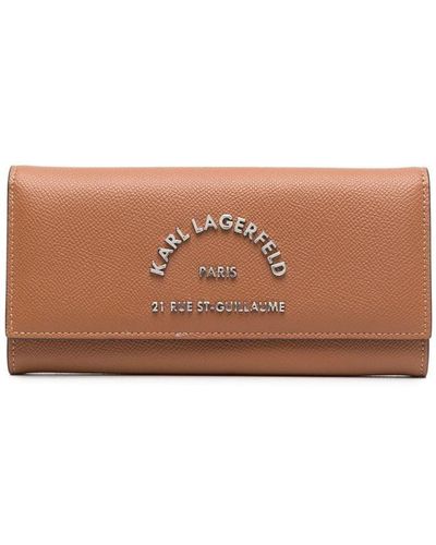 Karl Lagerfeld Logo-plaque Continental Wallet - Brown