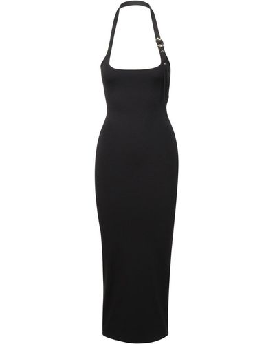 The Attico Rayon Blend Midi Dress - Black