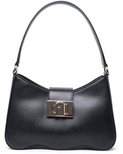 Furla ' 1927' Black Calf Leather Bag