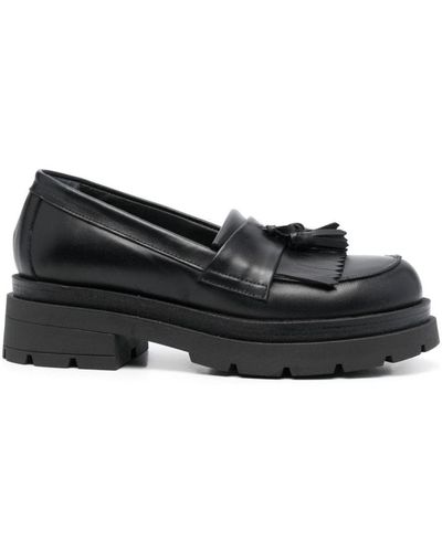 P.A.R.O.S.H. 45mm Tassel-detail Leather Loafers - Black